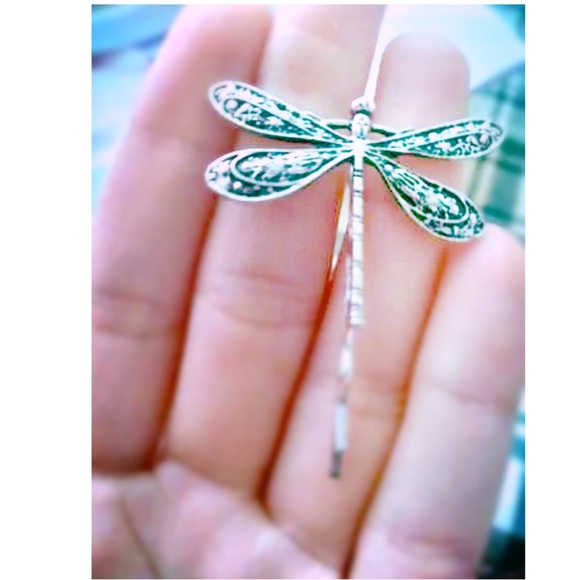 Set of Two Silver Dragonfly Hairpins - New With Tags - Picture 5 of 8